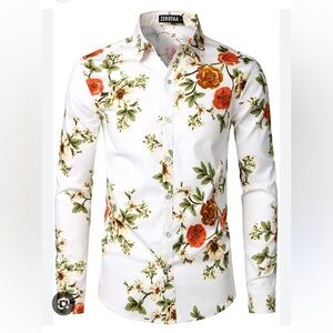 ZEROYAA Men's Floral
Slim Fit Long Sleeve new